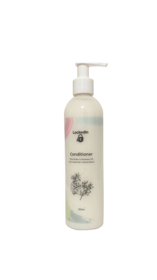 Bottle of conditioner with a pump on a white background