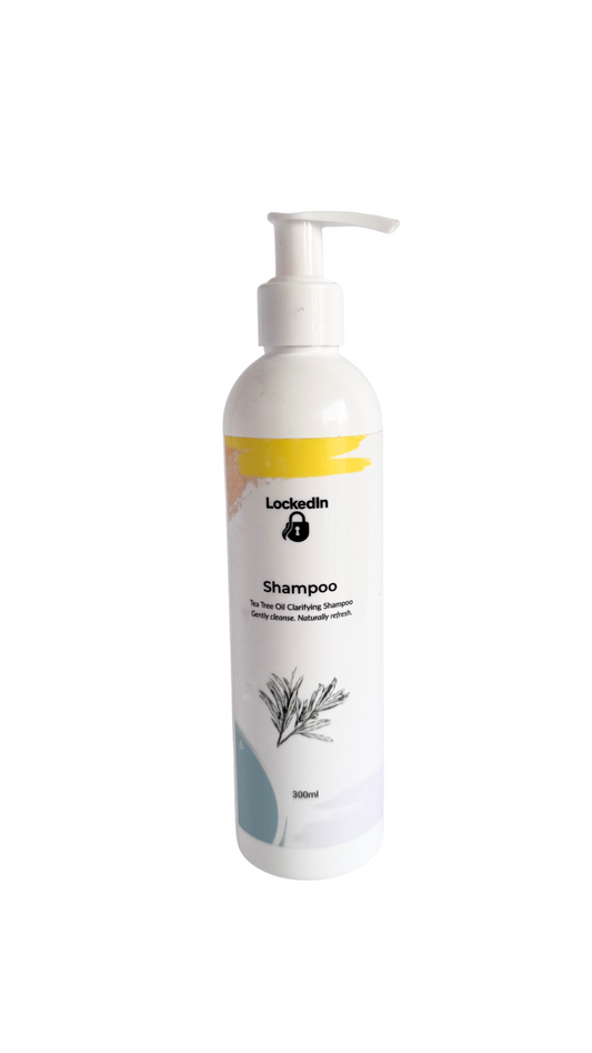 Shampoo bottle with pump on a white background